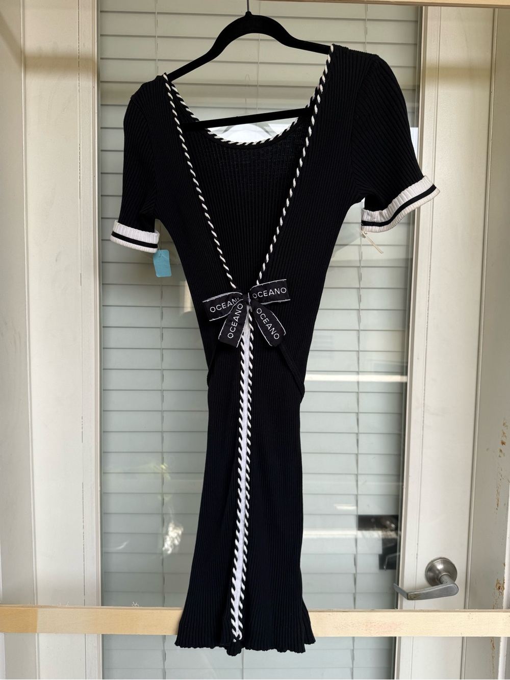La Perla oceano ribbed bow dress